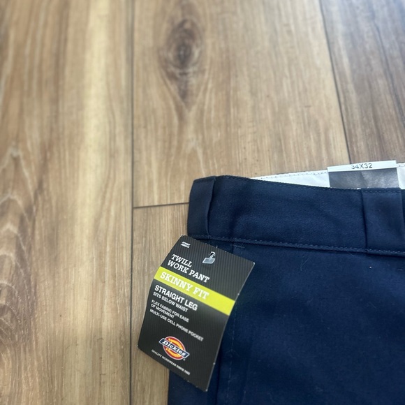 Dickies Men's Navy twill work skinny pants size 34X32 NWT - Picture 4 of 6
